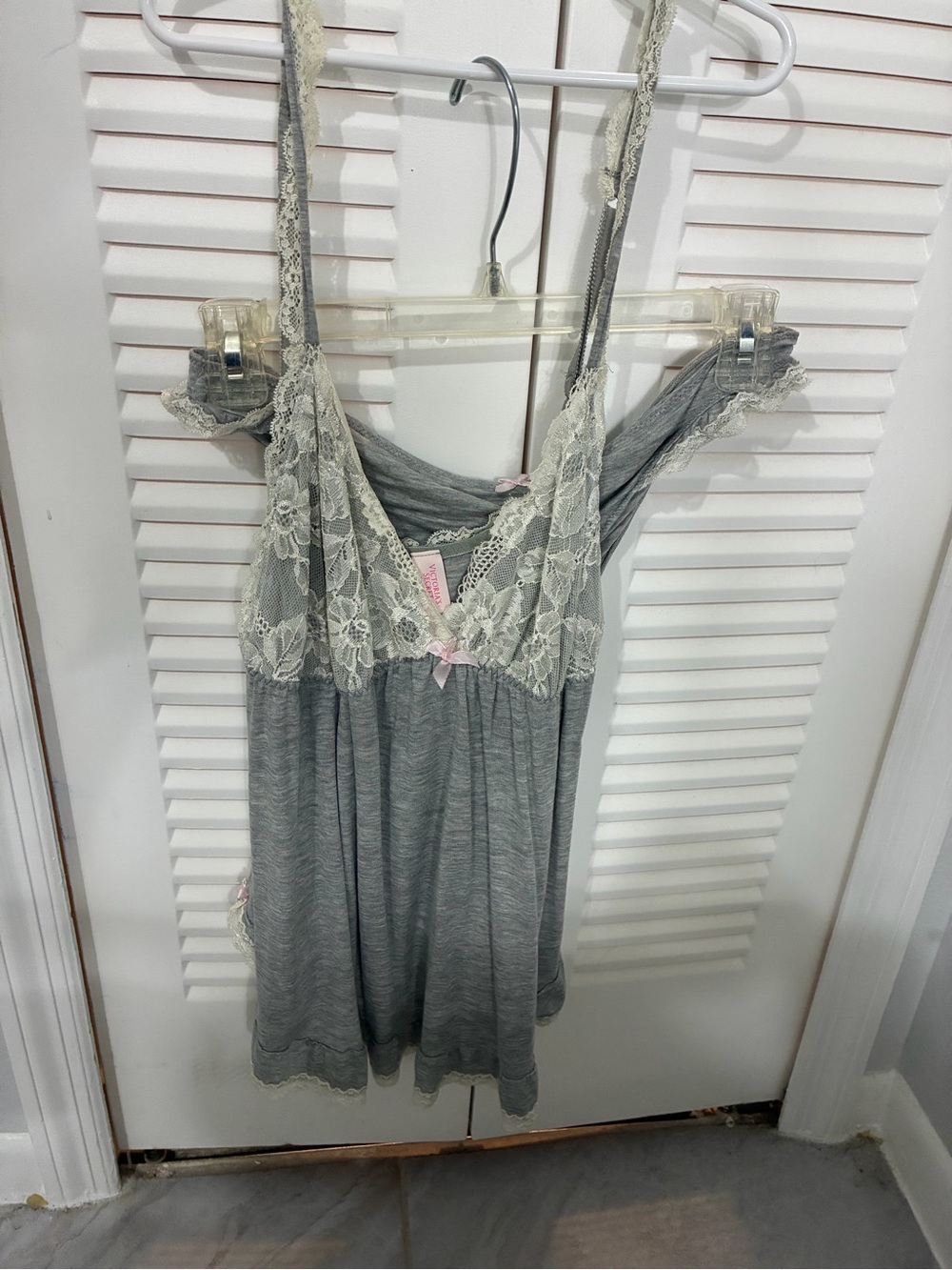 Victoria's Secret Grey Chemise with matching panty
